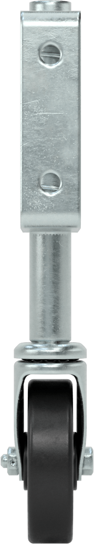 T-Yivli Çerçeve Tekerleği, Uzatılmış Yan Montaj, 1,5 inç ve 40 mm Ray, 3" Lastik Tekerlek