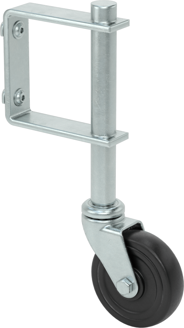 T-Yivli Çerçeve Tekerleği, Uzatılmış Yan Montaj, 45 mm Yüksek Ray için, 3" Lastik Tekerlek