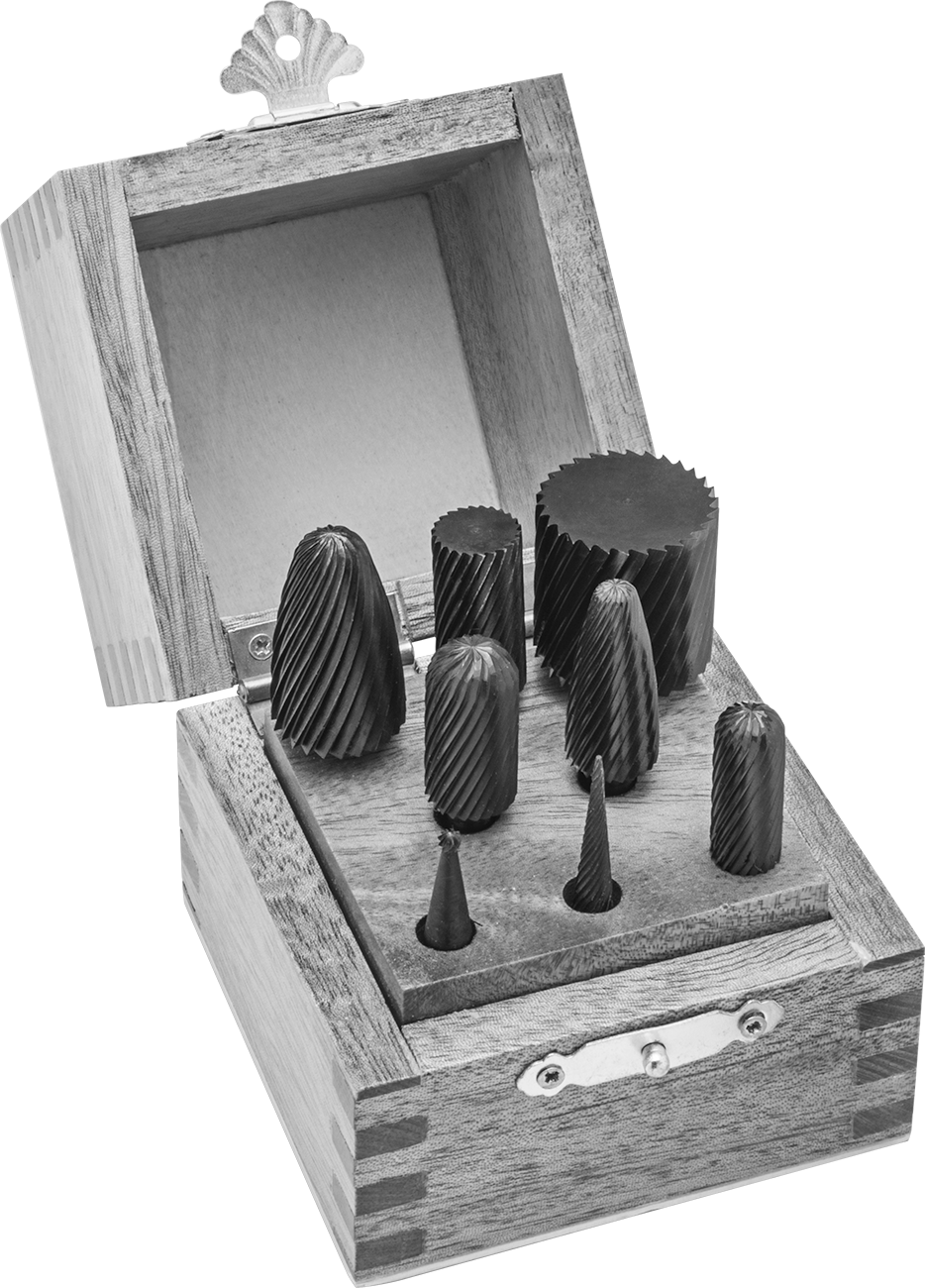 Yüksek Hızlı Çelik Bur Seti, 1/4" Şaft Çapı ile, 8 Parça, Tek Kesimli Diş
