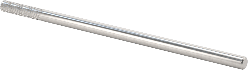 1/8" Çaplı Şaftlı Ekstra Uzun Frez, Düz Silindir, Ticaret No. SA-43L3, Çift Kesimli Diş
