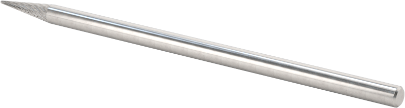 1/8" Çaplı Şaftlı Ekstra Uzun Frez, Sivri Konik Koni, Ticaret No. SM-42L3, Çift Kesim
