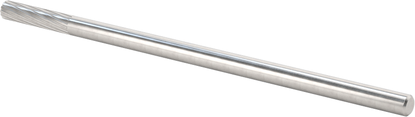 1/8" Çaplı Şaftlı Ekstra Uzun Frez, Düz Silindir, Ticaret No. SA-43L3, Tek Kesimli Diş
