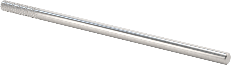 1/8" Çaplı Şaftlı Ekstra Uzun Frez, Düz Kesici Silindir, Ticaret No. Sb-43L3, Çift Kesim