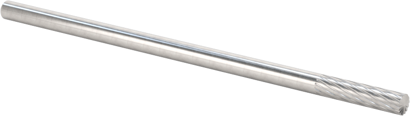 1/8" Çaplı Şaftlı Ekstra Uzun Frez, Düz Kesici Silindir, Ticaret No. Sb-43L3, Tek Kesim