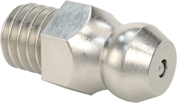 316 Paslanmaz Çelik Gres Nipeli, Düz, M6 x 1 mm Erkek, 15 mm Toplam Yükseklik
