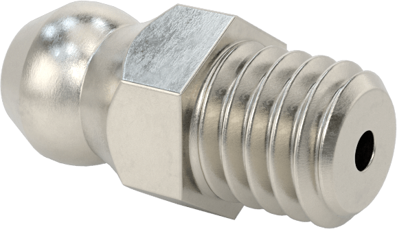 316 Paslanmaz Çelik Gres Nipeli, Düz, M6 x 1 mm Erkek, 15 mm Toplam Yükseklik