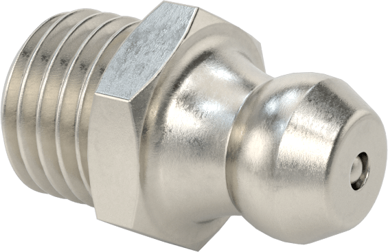 316 Paslanmaz Çelik Gres Nipeli, Düz, M8 x 1 mm Erkek, 15 mm Toplam Yükseklik