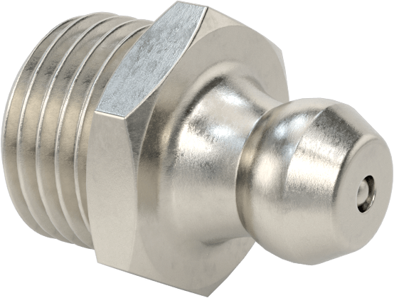 316 Paslanmaz Çelik Gres Nipeli, Düz, M10 x 1 mm Erkek, 15 mm Toplam Yükseklik