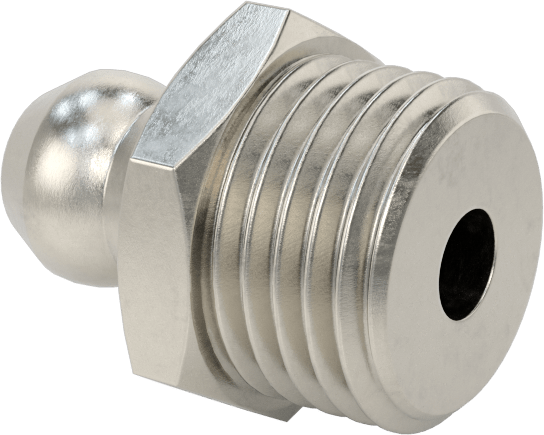 316 Paslanmaz Çelik Gres Nipeli, Düz, M10 x 1 mm Erkek, 15 mm Toplam Yükseklik