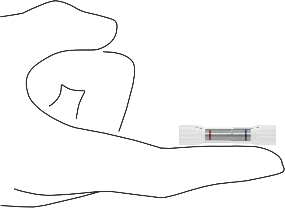 Isıyla Daralan Redüksiyonlu Sıkmalı Uç Ekleri, İnceleme Pencereli, 16-14 x 22-18 AWG için