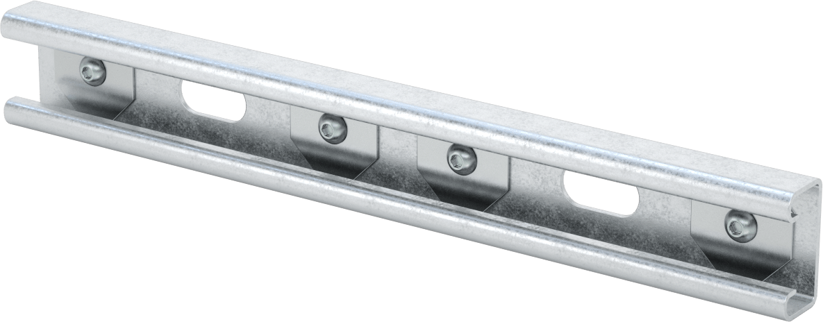 T-Yivli Çerçeveleme için Strut Kanalı, Düşük Profil, Alüminyum, 1,5" ve 40 mm Yüksek Ray için, 1 fit Uzunluk