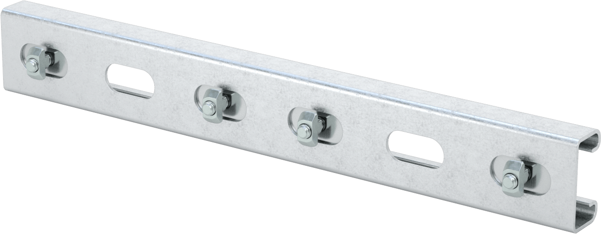 T-Yivli Çerçeveleme için Strut Kanalı, Düşük Profil, Alüminyum, 1,5" ve 40 mm Yüksek Ray için, 1 fit Uzunluk