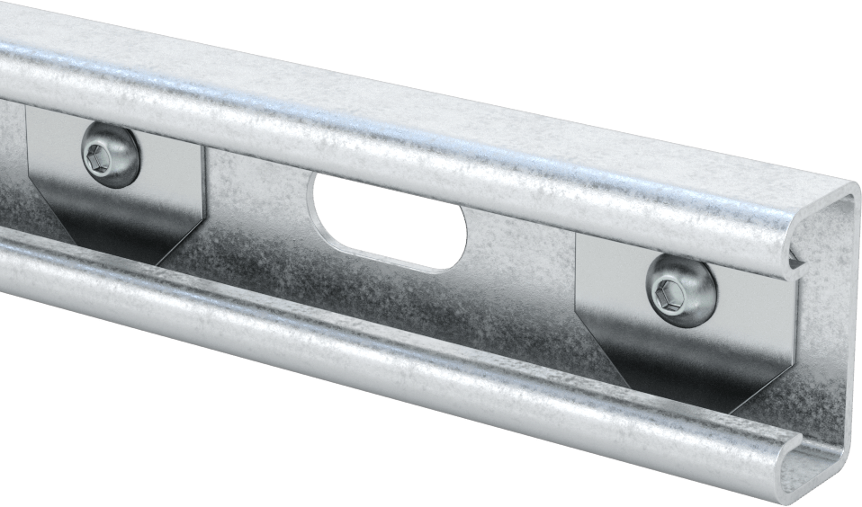 T-Yivli Çerçeveleme için Strut Kanalı, Düşük Profil, Alüminyum, 1,5" ve 40 mm Yüksek Ray için, 3' Uzunluk