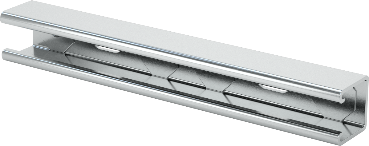 T-Yivli Çerçeveleme için Strut Kanalı, Çinko Kaplı Çelik, 1,5" ve 40 mm Yüksek Tek Ray için, 1 fit Uzunluk