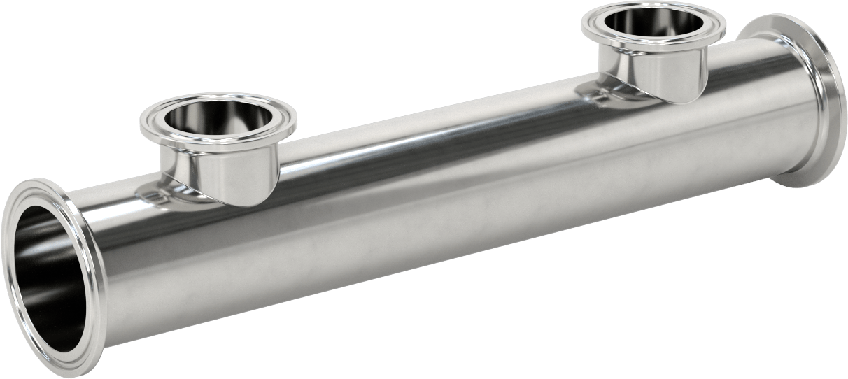 Yüksek Parlaklıkta Hızlı Sıkıştırmalı Sıhhi Boru Bağlantı Elemanı, 2“ x 1-1/2” Boru Dış Çapı için 304 Paslanmaz Çelik 2 Manifold Redüktör