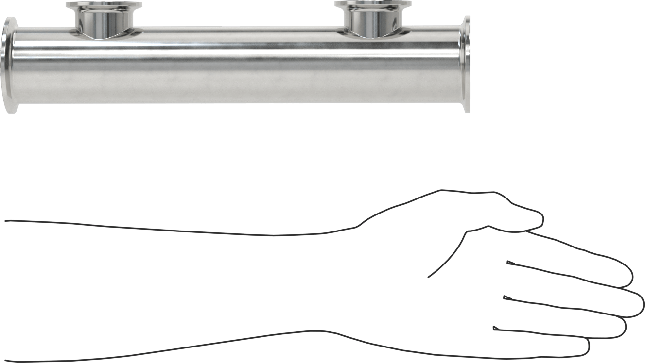 Yüksek Parlaklıkta Hızlı Sıkıştırmalı Sıhhi Boru Bağlantı Elemanı, 2“ x 1-1/2” Boru Dış Çapı için 304 Paslanmaz Çelik 2 Manifold Redüktör