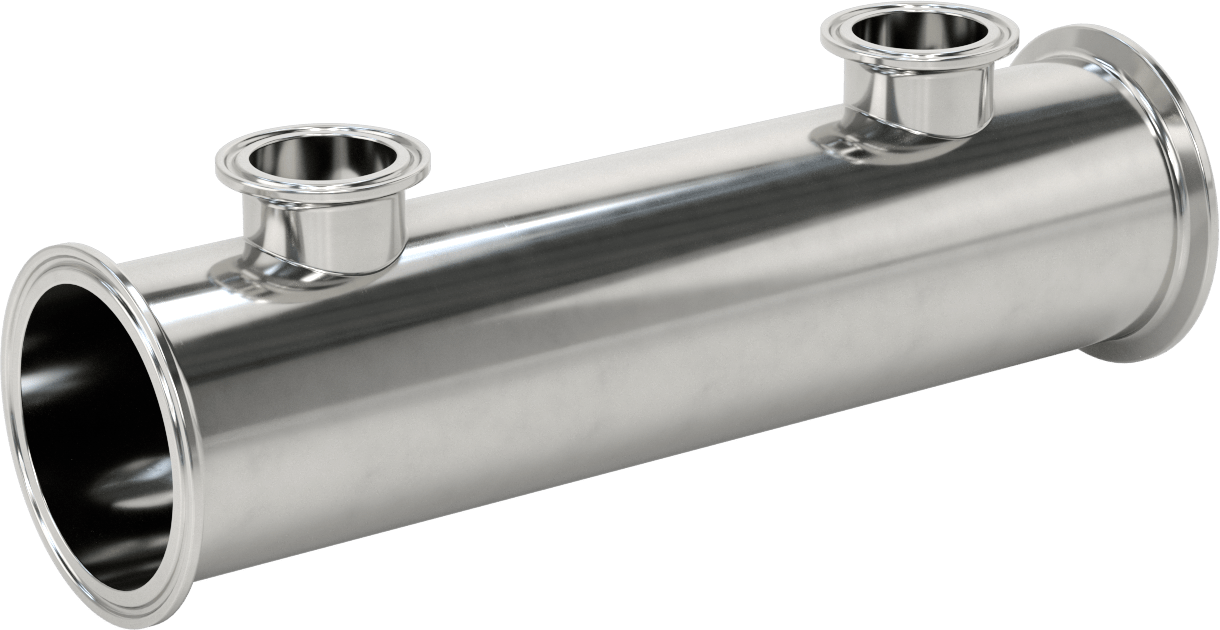 Yüksek Parlaklıkta Hızlı Sıkıştırmalı Sıhhi Boru Bağlantı Elemanı, 3“ x 1-1/2” Boru Dış Çapı için 304 Paslanmaz Çelik 2 Manifold Redüktörü
