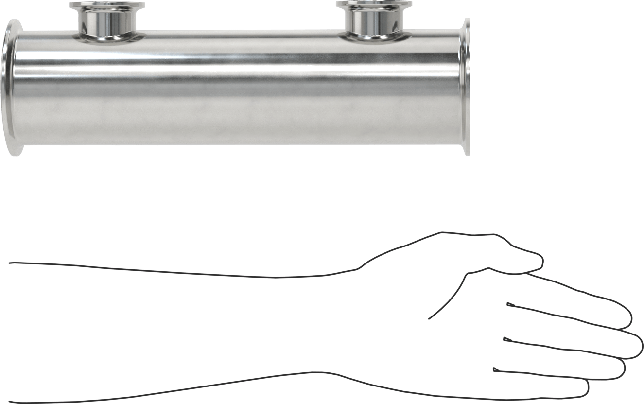 Yüksek Parlaklıkta Hızlı Sıkıştırmalı Sıhhi Boru Bağlantı Elemanı, 3“ x 1-1/2” Boru Dış Çapı için 304 Paslanmaz Çelik 2 Manifold Redüktörü