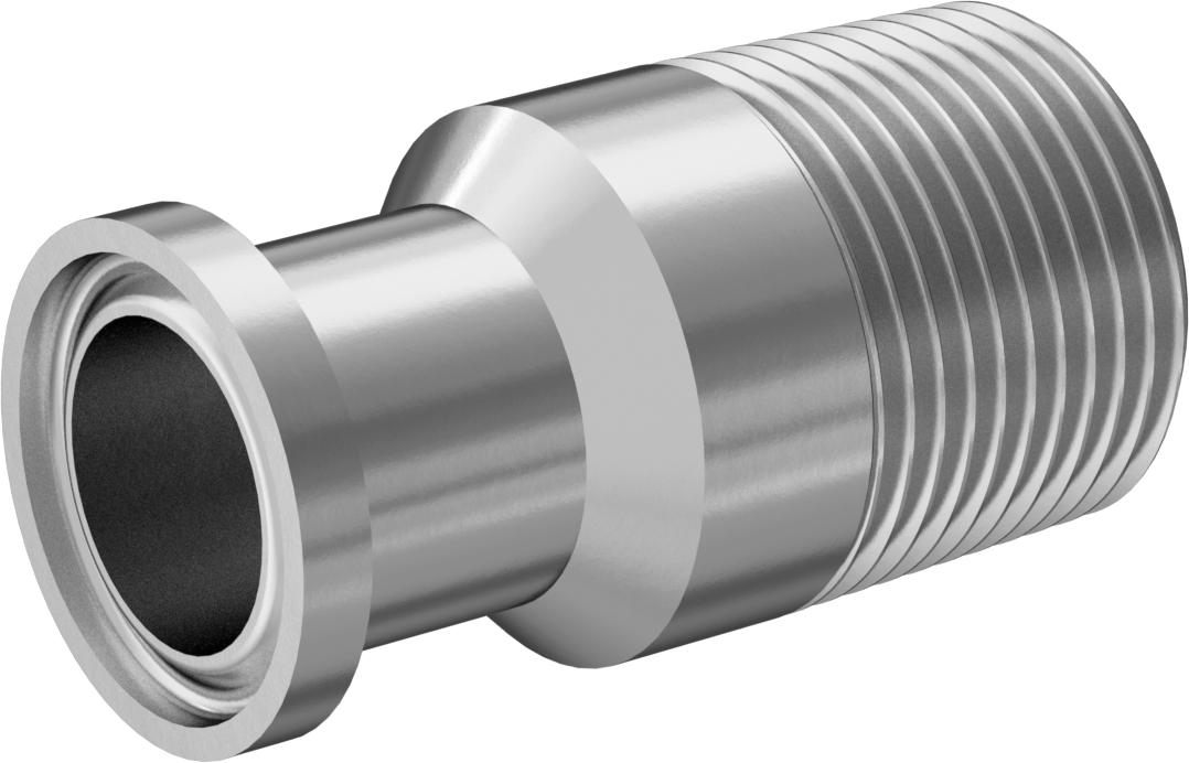 Yüksek Parlaklıkta Hızlı Sıkıştırmalı Sıhhi Boru Bağlantı Elemanı, 3/4" Dış Çaplı Boru x 3/4 NPT Erkek için 304 Paslanmaz Çelik Adaptör