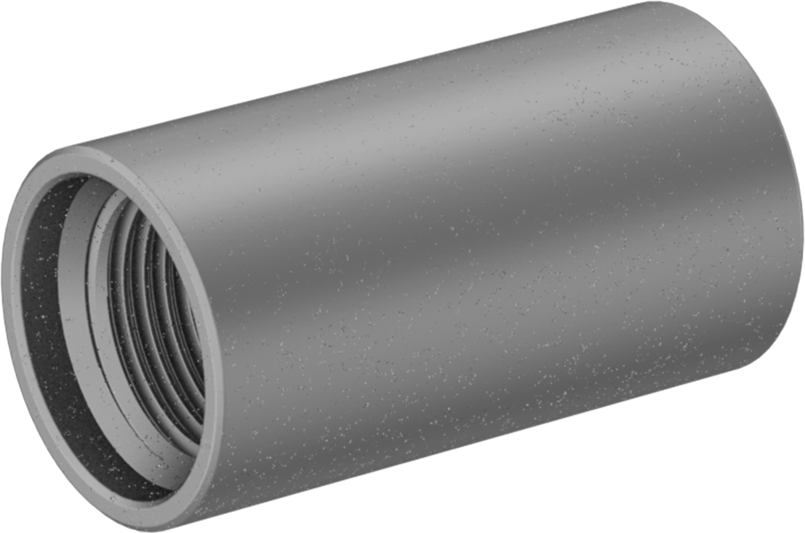 Orta Basınçlı Düz Boru Konektörü, Gömme Dişli, Galvanizli Çelik, 3/8 NPT Dişi