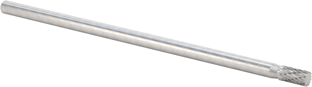 1/8" Çaplı Şaftlı Ekstra Uzun Frez, Düz Silindir, Ticaret No. SA-51L3, Çift Kesimli Diş