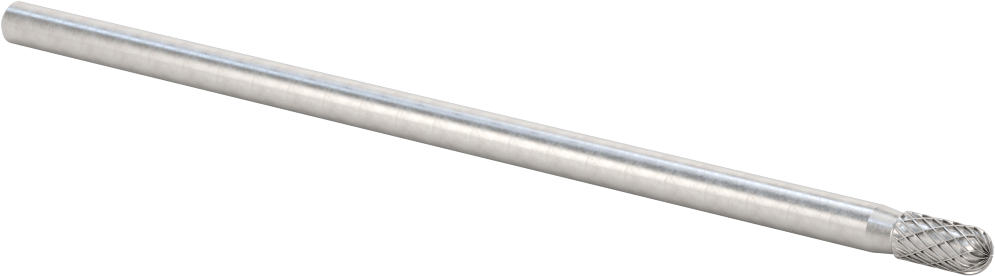 1/4" Çaplı Şaftlı Ekstra Uzun Frez, Yuvarlak Silindir, Ticaret No. SC-1L6, Çift Kesimli Diş