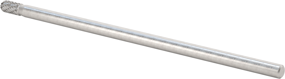 1/4" Çaplı Şaftlı Ekstra Uzun Frez, Yuvarlak Silindir, Ticaret No. SC-1L6, Çift Kesimli Diş