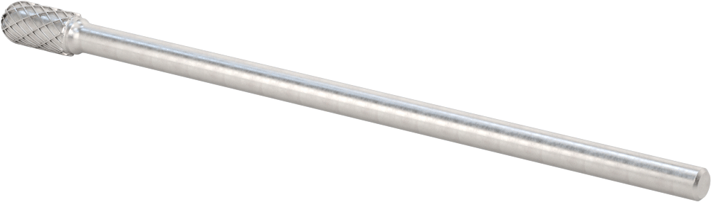1/4" Çaplı Şaftlı Ekstra Uzun Frez, Yuvarlak Silindir, Ticaret No. SC-3L6, Çift Kesimli Diş