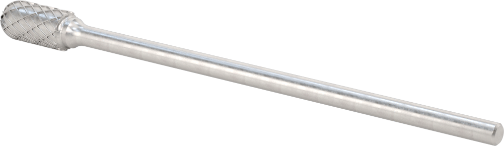 1/4" Çaplı Şaftlı Ekstra Uzun Frez, Yuvarlak Silindir, Ticaret No. SC-5L6, Çift Kesimli Diş
