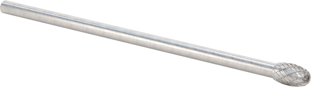 1/4" Çaplı Şaftlı Ekstra Uzun Frez, Oval, Ticaret No. SE-3L6, Çift Kesimli Diş