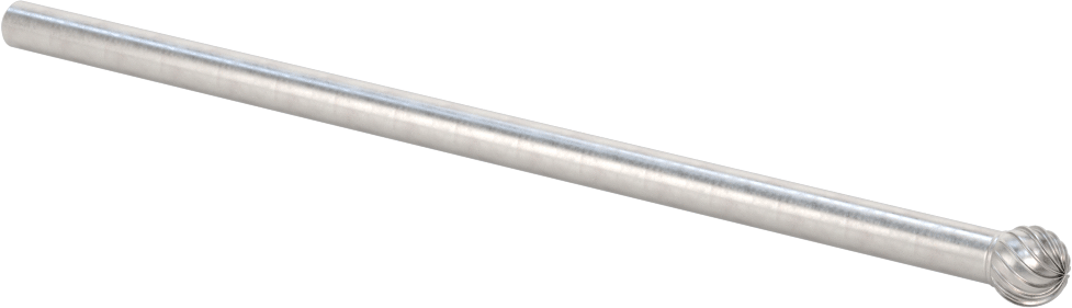 1/8" Çaplı Şaftlı Ekstra Uzun Frez, Bilye, Anma Numarası SD-51L3, Tek Kesimli Diş