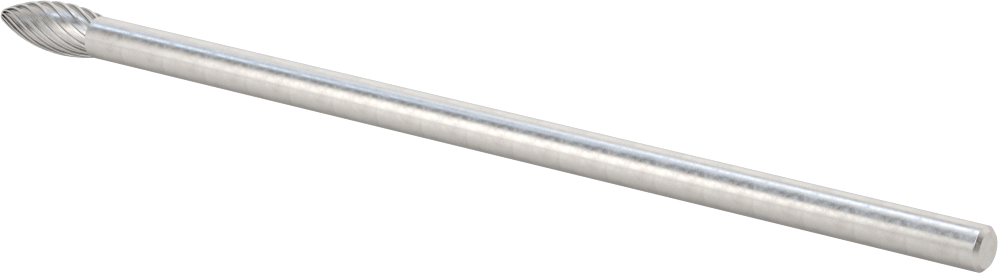 1/4" Çaplı Şaftlı Ekstra Uzun Frez, Alev, Ürün No. SH-2L6, Tek Kesimli Diş