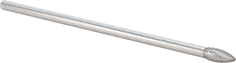 1/8" Çaplı Şaftlı Ekstra Uzun Frez, Alev, Anma Numarası SH-53L3, Tek Kesimli Diş