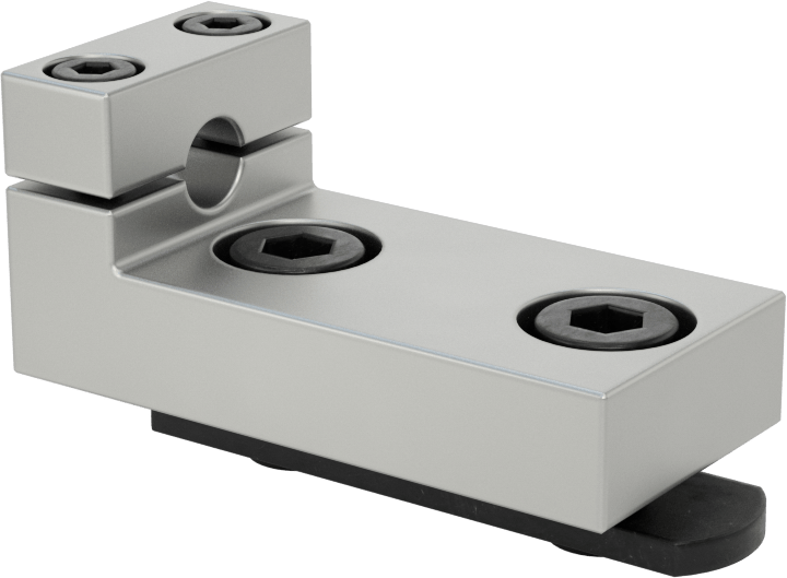 T-Yivli Çerçeveleme için Mil Desteği, 1“ Yüksek Tek Ray ve 1/4” Mil Çapı için, 1-15/16" Uzunluk