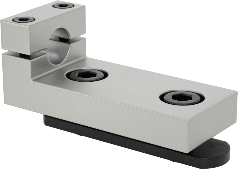 T-Yivli Çerçeveleme için Mil Desteği, 1-1/2“ Yüksek Tek Ray ve 1/2” Mil Çapı için, 2-15/16" Uzunluk