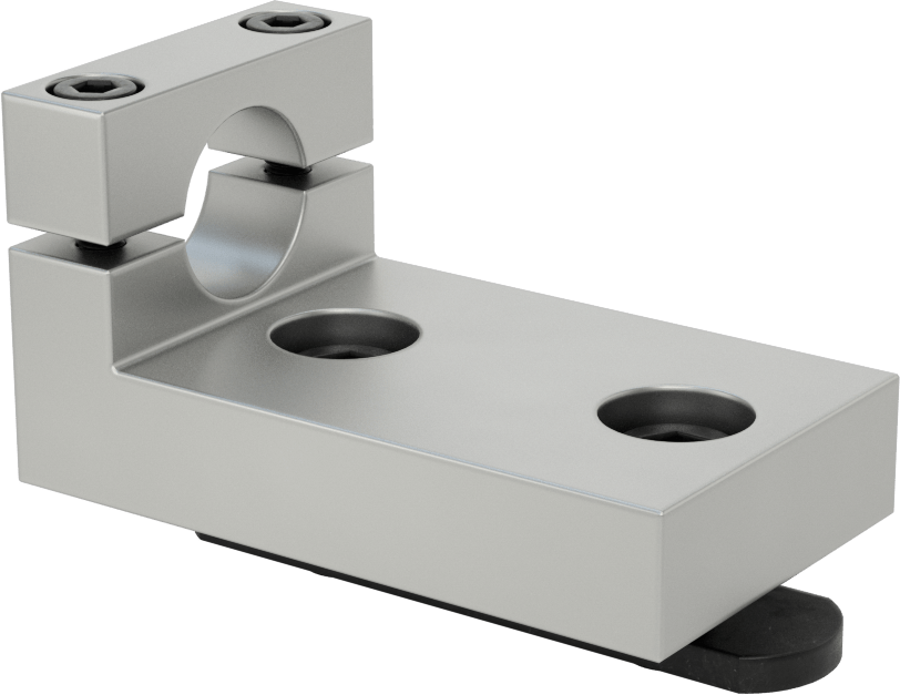 T-Yivli Çerçeveleme için Mil Desteği, 1-1/2“ Yüksek Tek Ray ve 3/4” Mil Çapı için, 2-15/16" Uzunluk