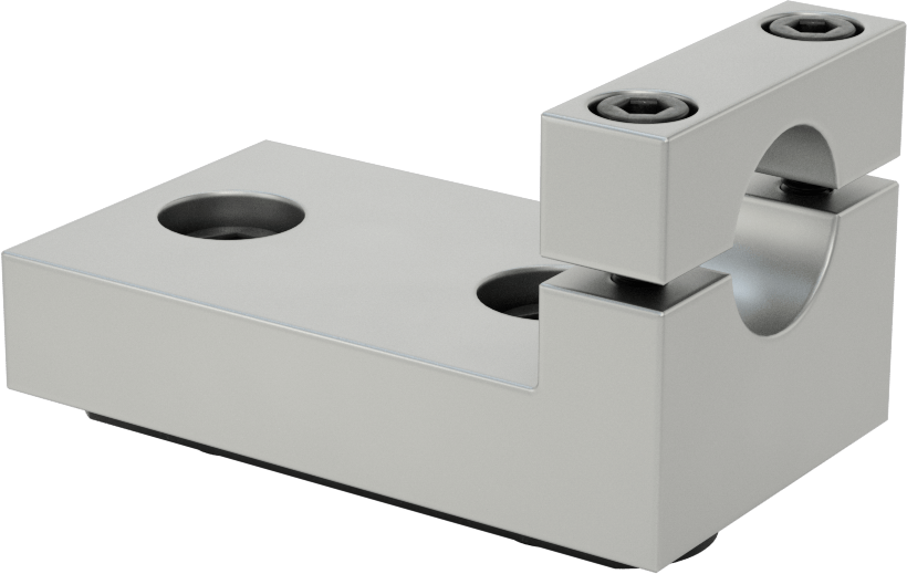 T-Yivli Çerçeveleme için Mil Desteği, 1-1/2“ Yüksek Tek Ray ve 3/4” Mil Çapı için, 2-15/16" Uzunluk