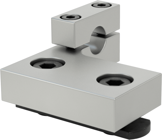 T-Yivli Çerçeveleme için Mil Desteği, Ofset, 1“ Yüksek Tek Ray ve 3/8” Mil Çapı için