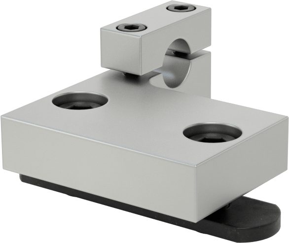 T-Yivli Çerçeveleme için Mil Desteği, Ofset, 1-1/2“ Yüksek Tek Ray ve 1/2” Mil Çapı için