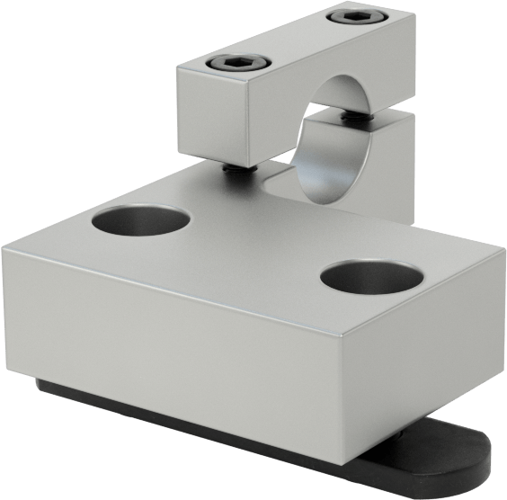 T-Yivli Çerçeveleme için Mil Desteği, Ofset, 1-1/2“ Yüksek Tek Ray ve 3/4” Mil Çapı için