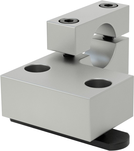 T-Yivli Çerçeveleme için Mil Desteği, Ofset, 1-1/2“ Yüksek Tek Ray ve 1” Mil Çapı için