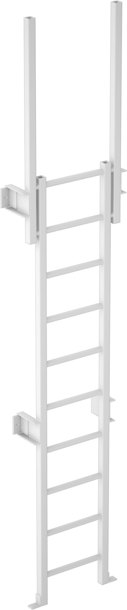 Fiberglas Duvara Monte Merdiven, Tutma Direkli, 9'9" Maksimum Tırmanma Yüksekliği