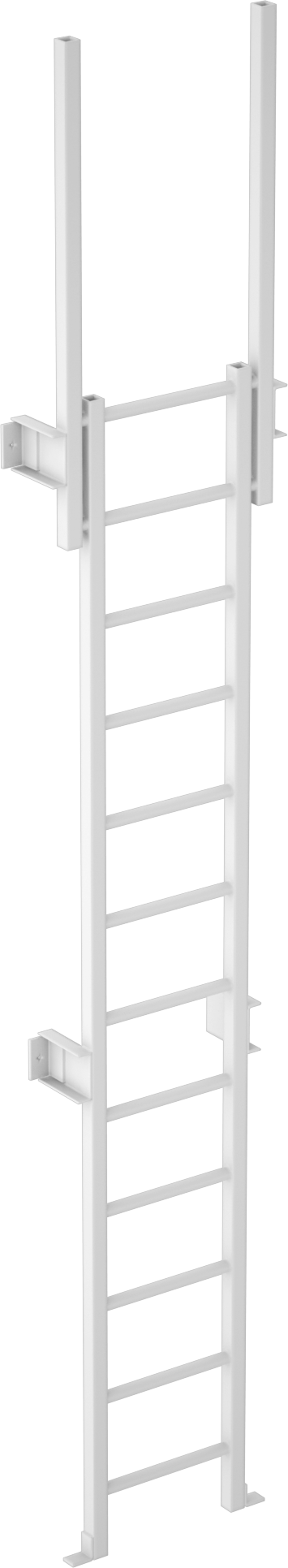 Fiberglas Duvara Monte Merdiven, Tutma Direkli, 11'9" Maksimum Tırmanma Yüksekliği