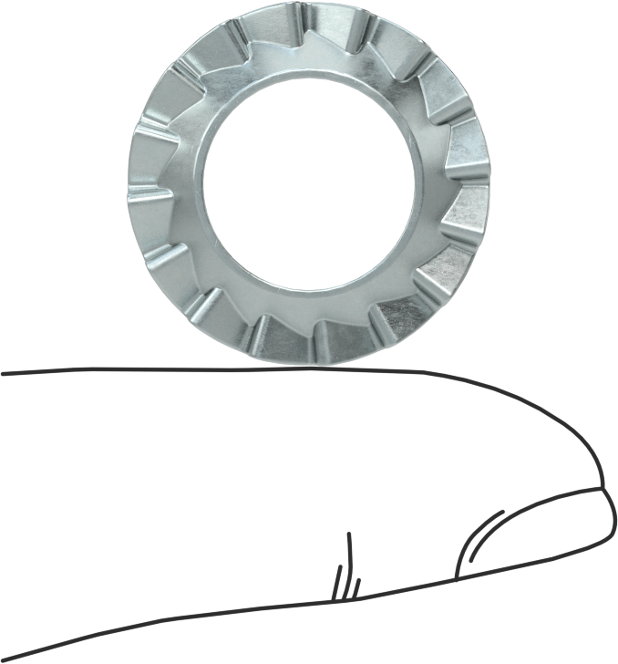 Çinko Kaplı Çelik Havşa Başlı Dişli Kilit Pulları, M12 Vida Boyutu için, Havşa, 13 mm ID, 23 mm OD