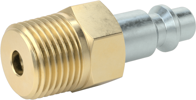 Hava için Endüstriyel Hızlı Bağlantı Kesme Hortum Bağlantısı, Döner Başlıklı Plug, 1/4 Kaplin Boyutu, 3/8 NPT Erkek