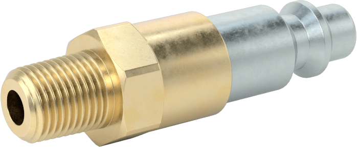 Hava için Endüstriyel Hızlı Bağlantı Kesme Hortum Bağlantısı, Döner Başlıklı Plug, 1/4 Kaplin Boyutu, 1/8 NPT Erkek