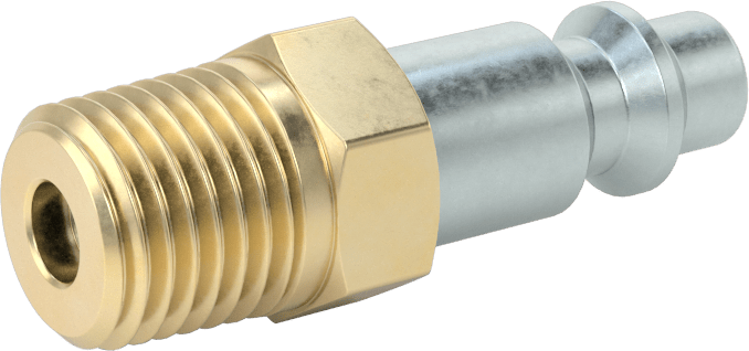 Hava için Endüstriyel Hızlı Bağlantı Kesme Hortum Bağlantısı, Döner Başlıklı Plug, 1/4 Kaplin Boyutu, 1/4 NPT Erkek
