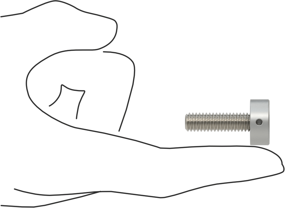 Kurcalamaya Dayanıklı Tam Dişli Ayırıcı Kapak, 5/16“-18 Diş x 1-1/4” Uzunlukta Ayar Vidası, 3/4" Dış Çaplı Ayırıcı