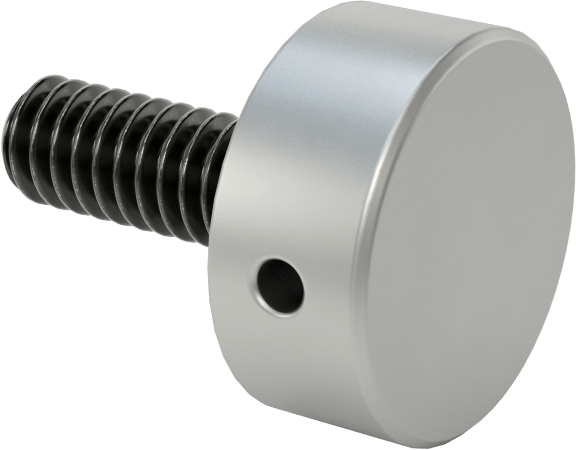 Kurcalamaya Dayanıklı Tam Dişli Ayırıcı Kapak, 1/4“-20 Diş x 7/8” Uzunlukta Ayar Vidası, 3/4" Dış Çaplı Ayırıcı