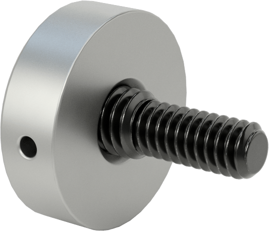 Kurcalamaya Dayanıklı Tam Dişli Ayırıcı Kapak, 1/4“-20 Diş x 7/8” Uzunlukta Ayar Vidası, 1" Dış Çaplı Ayırıcı